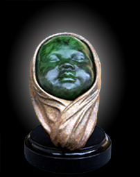 Sculptured Jade & Bronze.